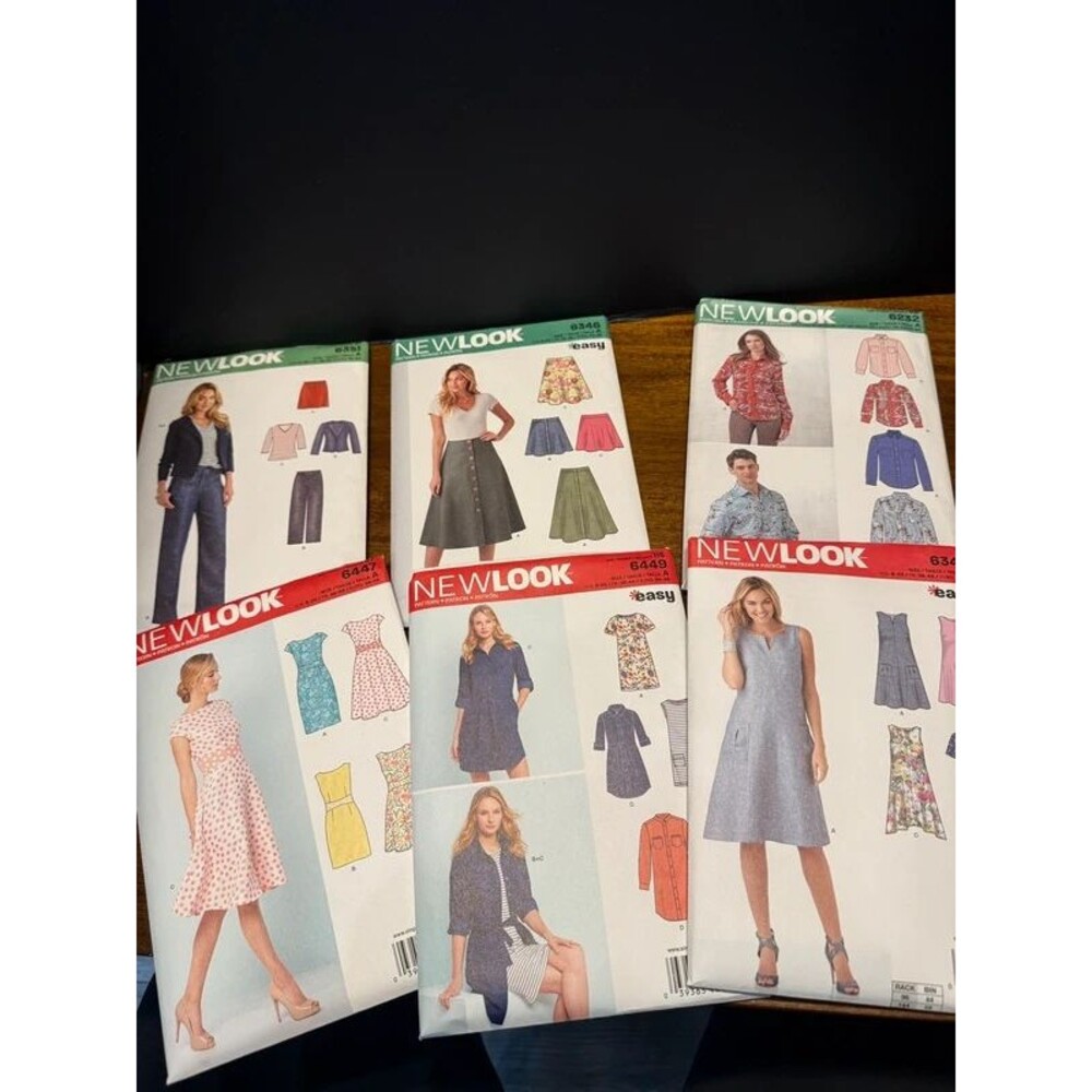 Lot of 6 New Look Sewing Patterns Dresses Skirts Tops Pants Easy Uncut